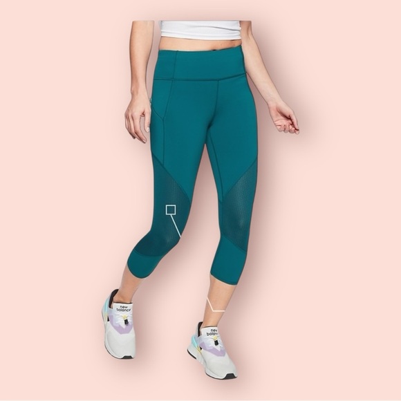 Athleta Mesh Contender Capri in Powerlift blue size small‎ - Picture 1 of 8